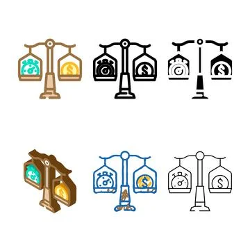 Equity time management color diversity icon vector Ilustración de archivo