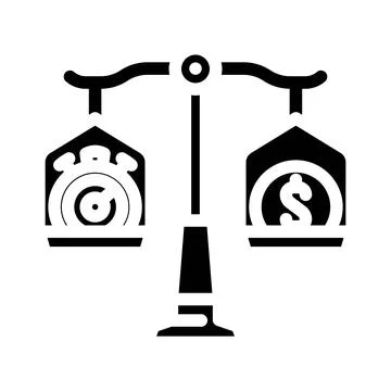 Equity time management glyph icon vector illustration Stock-Illustration