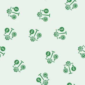 Equity time management glyph seamless pattern 스톡 일러스트