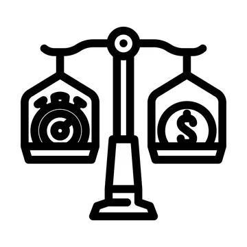 Equity time management line icon vector illustration Stock-Illustration