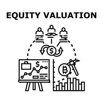 Equity valuation financial analysis and investment strategy concept Stock Illustration