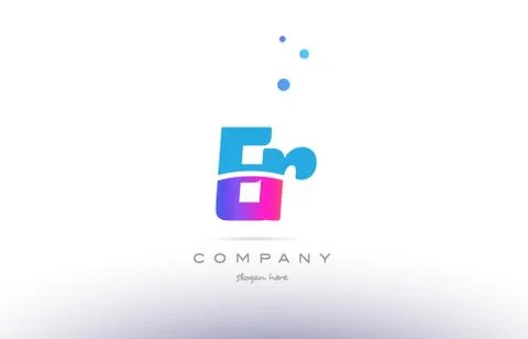 Er e r  pink blue white modern alphabet letter logo icon template Illustrazione stock