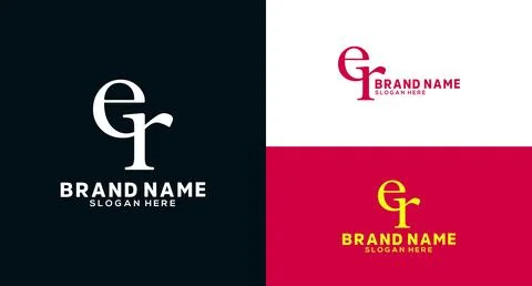 Er Letter Monogram logo design er icon Lettermark Logo Stock Illustration