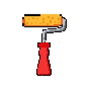 Er roller paint pixel art vector illustration Ilustração Stock