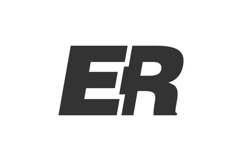 ER Techno Editable Font Logo For Corporate Branding. Bold, Futuristic Desig.. Stock Illustration