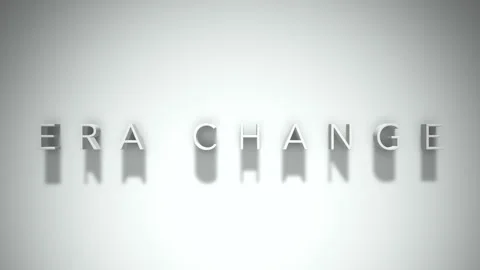 Era change 3D title animation with shadows on a white background Stock Footage 297109542
