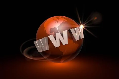 The era of Internet communications. Web technologies. Globalization. 3D il... Stock Photos