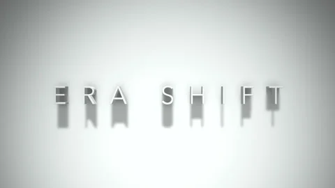 Era shift 3D title animation with shadows on a white background Stock Footage 297381493