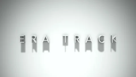 Era track 3D title animation with shadows on a white background Video stock 297381504