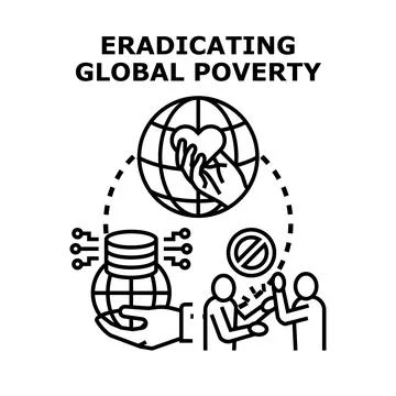 Eradicating global poverty concept vector illustration Stock Illustration