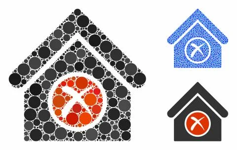Erase Building Composition Icon of Circle Dots Ilustración de archivo