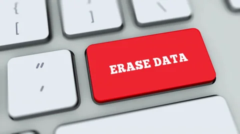 Erase Data button on computer keyboard. Key is pressed Stock Footage 35645945