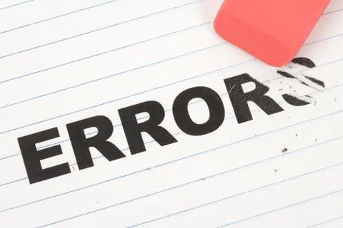 Eraser and word error Stock Photos