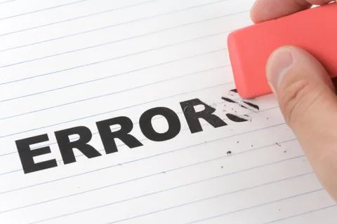 Eraser and word error Foto stock