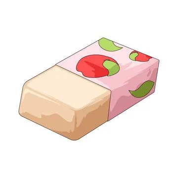 Eraser With Apple Pattern illustration Stock Illustration
