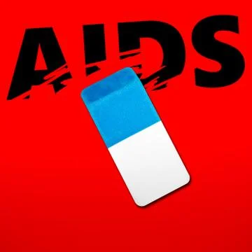 Eraser erasing the word AIDS Illustrazione stock
