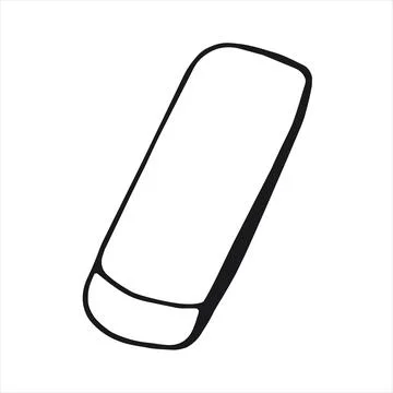 Eraser hand drawn linear icon. Stock Illustration