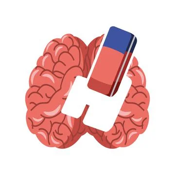 Eraser human brain Stock Illustration
