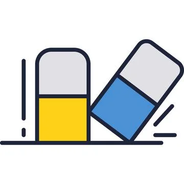 Eraser icon school supply vector isolated on white Stock Illustration