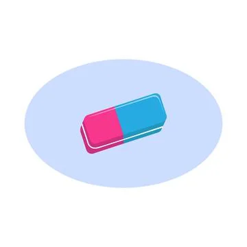 Eraser illustration design element, flat icon Stock Illustration