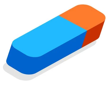 Eraser or Erasing Tool, School Stationery Supply Stock Illustration