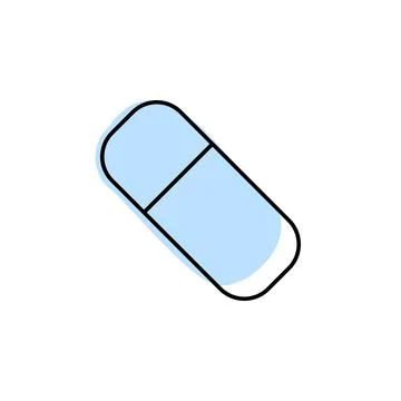Eraser outline with color shadow vector icon in education set Stock Illustration