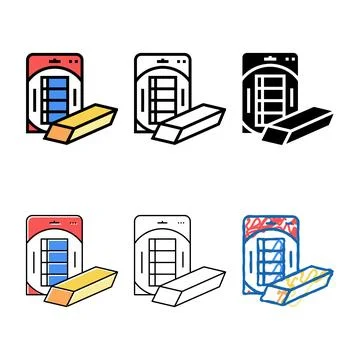 Eraser packaging color range icon vector Stock Illustration