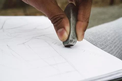 Eraser on paper Stock Photos