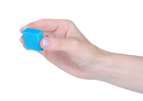 Eraser for pencil in hand Stock Photos