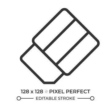 Eraser pixel perfect line icon Stock Illustration