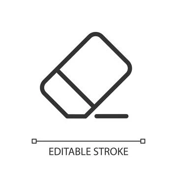 Eraser pixel perfect linear ui icon Stock Illustration