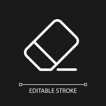 Eraser pixel perfect white linear ui icon for dark theme Stock Illustration
