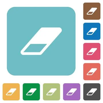 Eraser rounded square flat icons 스톡 일러스트