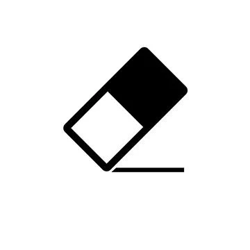 Eraser Rubber, Erasing Pencil Tool Solid Flat Vector Icon Isolated on White B イラスト素材
