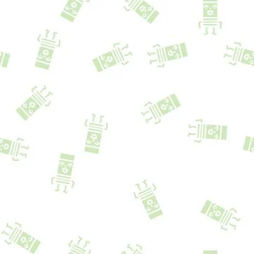 Eraser school character glyph vector seamless pattern Stock Illustration