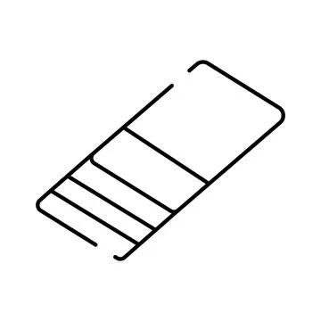 Eraser stationery item isolated on white background drawing Stock Illustration