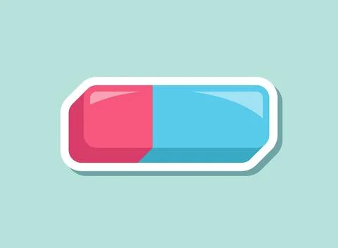 Eraser sticker icon in flat style. Stationery tool vector illustration on i.. イラスト素材