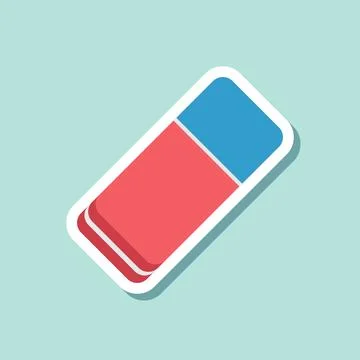 Eraser sticker icon in flat style. Stationery tool vector illustration on i.. イラスト素材