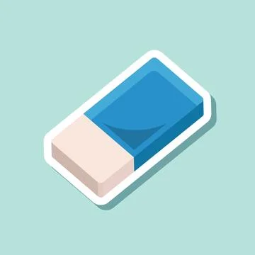 Eraser sticker icon in flat style. Stationery tool vector illustration on i.. イラスト素材