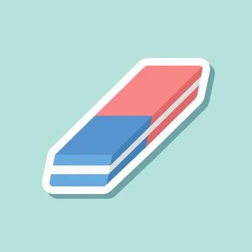 Eraser sticker icon in flat style. Stationery tool vector illustration on i.. イラスト素材