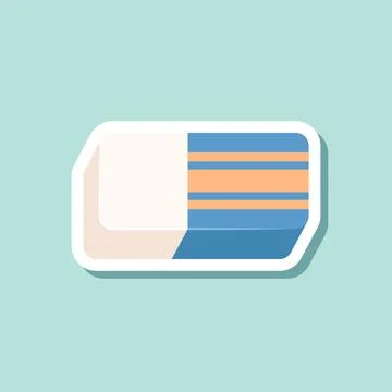 Eraser sticker icon in flat style. Stationery tool vector illustration on i.. イラスト素材