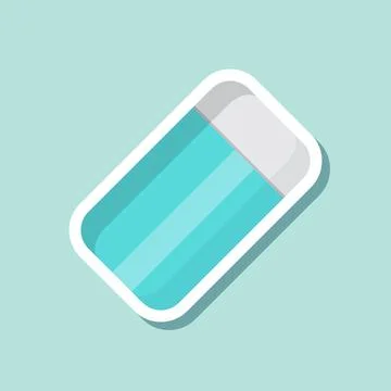 Eraser sticker icon in flat style. Stationery tool vector illustration on i.. 스톡 일러스트