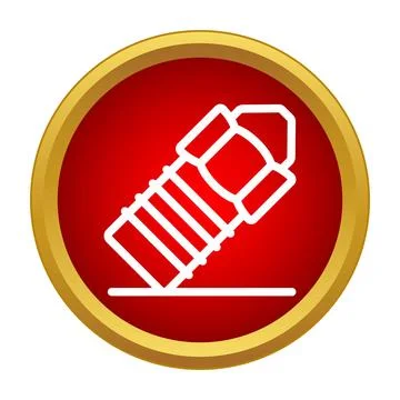 Eraser tool correcting mistake icon in red circle 库存插图