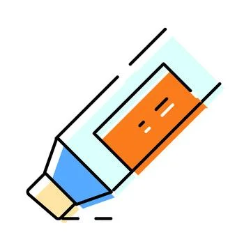Eraser tool removing mistake in flat design style Illustrazione stock