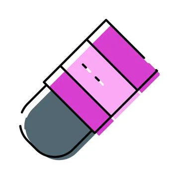 Eraser tool removing mistakes in a classroom Stock Illustration