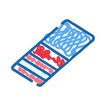 Eraser tool removing red and blue scribble marks Stock Illustration