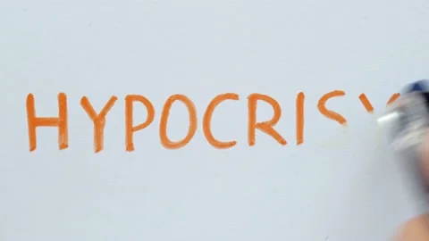 Erasing handwritten word Hypocrisy. Stock Footage 132300178