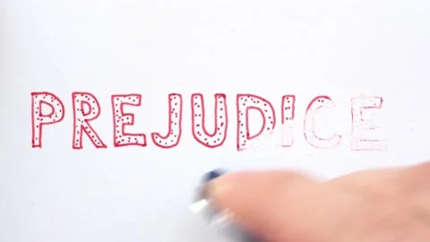 Erasing handwritten word Prejudice. Stock Footage 132303210