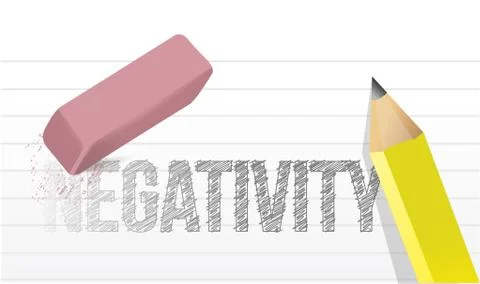 Erasing negativity concept illustration design over a white background Illustrazione stock