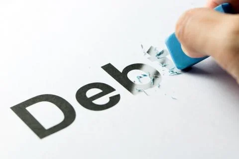 Erasing or deleting debt Stock Photos